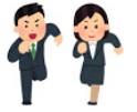 ダッシュする男女